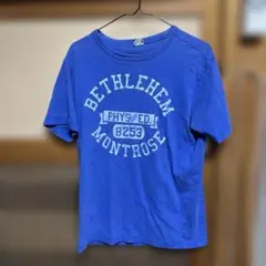 古着　Champion BETHLEHEM PHYS. ED. Tシャツ M 青