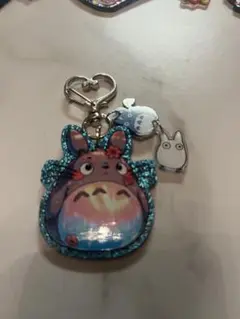 トトロ キーホルダー グリッター 青