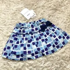 未使用 bebe ベベ 総柄 スカート 90cm 青 ネイビー 夏物 春夏