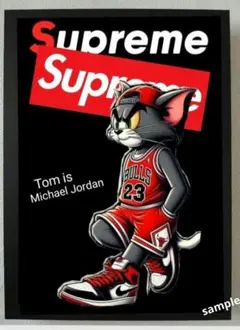 SupremeトムとジェリーTom　Jordanポスターフレーム付き壁掛け