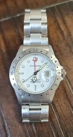 新品未使用品　PHILIP RUNOR GMT ステンレススチール 時計