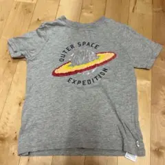 宇宙刺繍 Tシャツ 100cm グレー