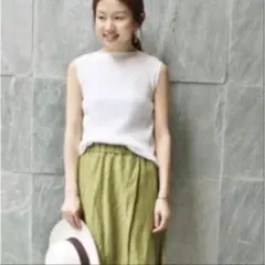 イエナ　リブノースリーブニット