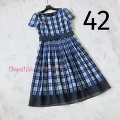 エムズグレイシー♡42サイズ♡ドットワンピース 新品タグ付き エムズグレイシー♡新品アイコン モチーフプリント ワンピース42
