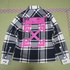 未使用正規品LサイズOff-WhiteクロスアローチェックシャツJKT(匿名配送