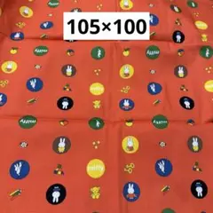 220 ミッフィー　ドット柄　オレンジ　オックス生地　105×100
