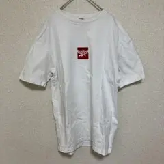 Reebok ホワイト ロゴ Tシャツ　Ｍ　メンズ