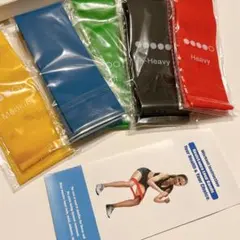 ⭐️4341 ゴムバンド 5ピース 筋トレ 運動 エクササイズ トレーニング