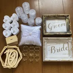 結婚式 受付 ウェルカムスペース リングピロー キャンドル まとめ売り セット