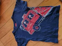 オジコ　OJICO 消防車　ペンギン　デザイン Tシャツ ネイビー