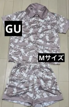 GU クレヨンしんちゃん　ネネちゃん　サテンパジャマ　ルームウェア　セット