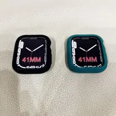 2個❣️Apple Watch 41mm ケース ブラック グリーン　シリコン
