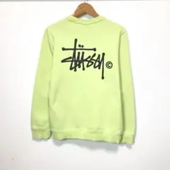 希少 STUSSY ステューシー スウェットトレーナー スクリプトロゴ ライム