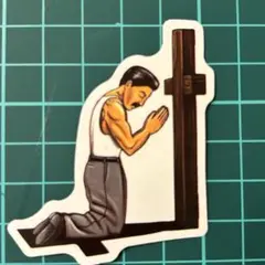 祈る男性 ステッカー