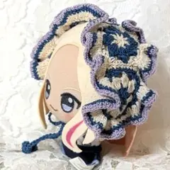 〈青色×紫色×白色〉ぬい服　ヘッドドレス　ちびぐるみ　にじぬい　おまんじゅう