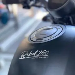 サーフ系REBEL250ステッカー 10cm 銀 HONDA ホンダレブルシール