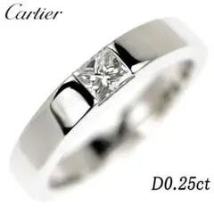 カルティエ K18WG ダイヤモンド リング 0.25ct タンク