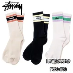 STUSSY ステューシー Italic ソックス 靴下 メンズ 三色 11