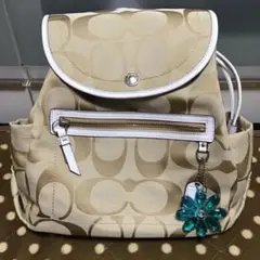 COACH コーチ ポピー リュック ベージュ