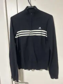 アディダス　ニット濃紺　Ｌサイズ　フルジップ