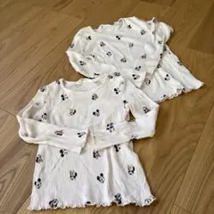 H&M ミッキー ミニー 長袖カットソー ２枚セット　姉妹　おそろい