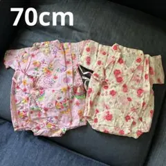 花柄甚平 70cmピンク