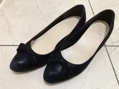 HIMIKO リボン付き　ブラック　パンプス