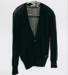 【訳あり】ユニクロ　XL 黒　ライトVネックカーディガン　レディース