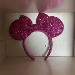 ディズニーランド ディズニーシー スパンコール ピンク カチューシャ ミニー