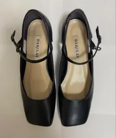 BARCLAY 黒 レザー フラットパンプス 23㎝