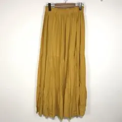 b422 Khaju カージュ ロングスカート 黄色 ウェストゴム