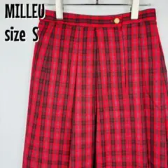 【0200】MILLEU 赤チェック プリーツスカート 60