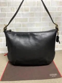 未使用 希少 オールドコーチ 黒色 本革 A4可 肩掛け ショルダーバッグ