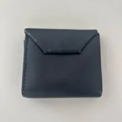 ネイビー レザー 二つ折り財布