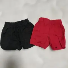 80cm 赤 黒 短パン