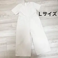 【激安】オールインワン オーバーオール 綿100% コットン L ベージュ