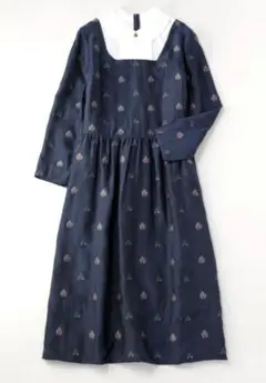 ジェーンマープル ブリティッシュジャガードドレス ネイビー JaneMarple