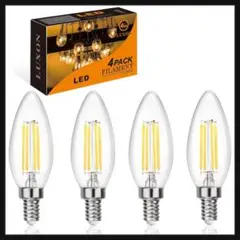LEDシャンデリア電球 E17口金 電球色 40WPSE認証済 C35 4個入り