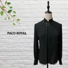 PACO LOYAL　シフォン長袖カットソー　ブラック　S相当　きれいめ　高見え