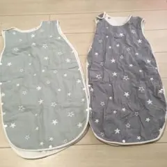 オーガニックコットンスリーパー 星柄 2枚セット　着丈70cm&65cm