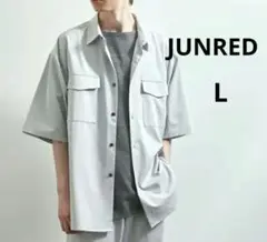 SELA JUNREDジュンレッド　フラップポケットビッグシャツ Lライトグレー