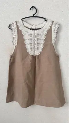 ★新品未使用品★刺繍 レース ノースリーブ チュニック フリーサイズ