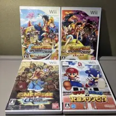 24時間以内発送　Wiiソフトまとめ売り　4本セット　ワンピース　マリオ