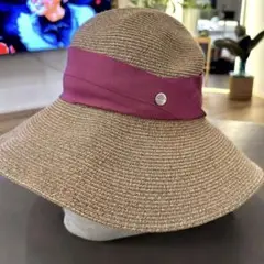 Chapeau d'O シャポードオー　ストローハット　リボン　ピンク