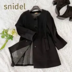 ☆snidel☆ミンクボタン ノーカラーコート ブラック サイズ0