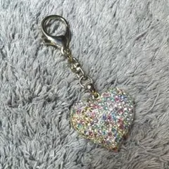 ハート型キーホルダー キーリング ゴールド ミラー 鏡