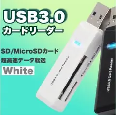 【大人気】USB3.0 microSD SDカード カードリーダー 挿すだけ 白