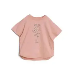 F.O international 花の刺繍付きピンクTシャツ 100cm