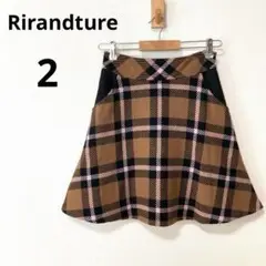 Rirandture リランドチュール M 2 チェック柄　膝丈フレアスカート