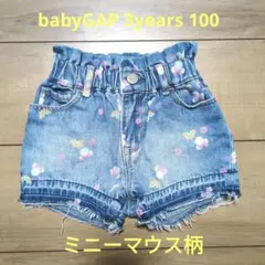 【美品】baby GAP ミニーマウス デニムショートパンツ